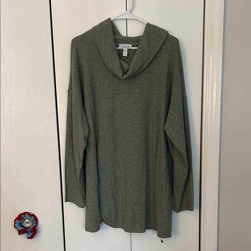 Cozy Olive Cowl Neck Sweater